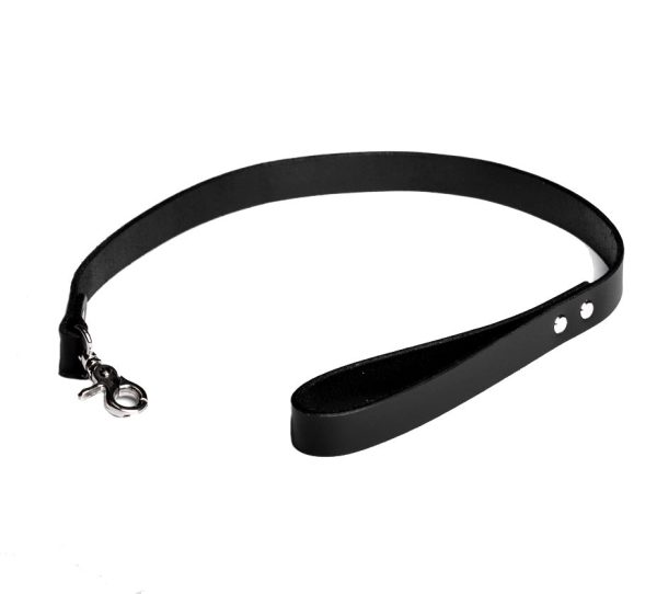 Black 75CM - 30" Leather Leash