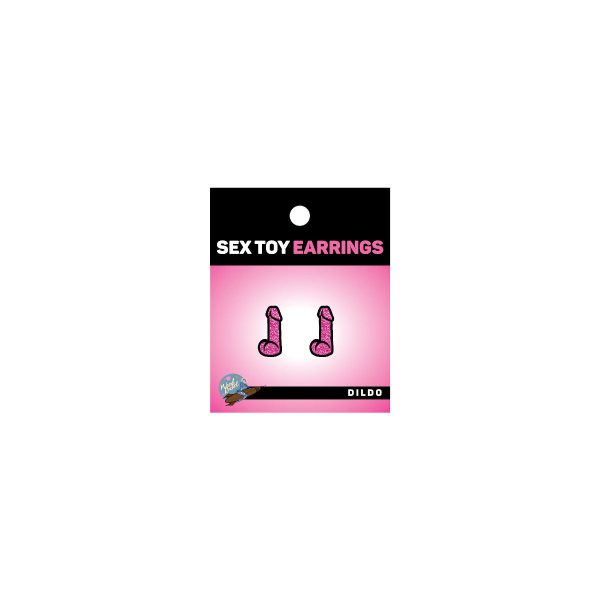 Wood Rocket Pink Dildo Earrings