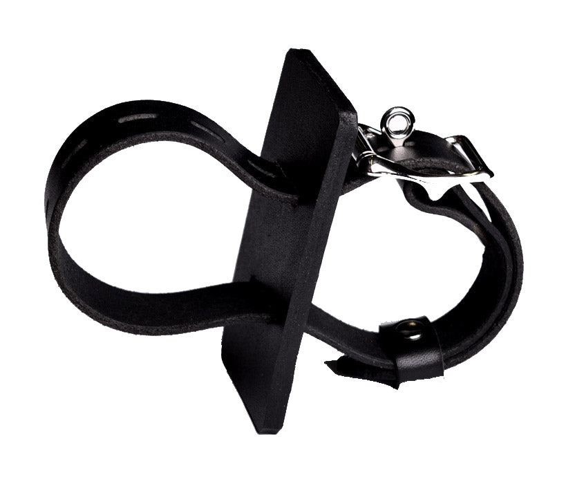 Leather Hobble Cuff - Black