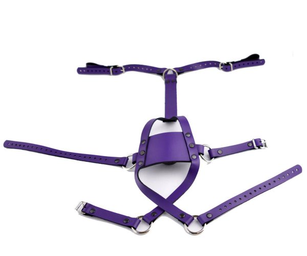 Strict Panel Trainer Cross Straps Gag - Purple