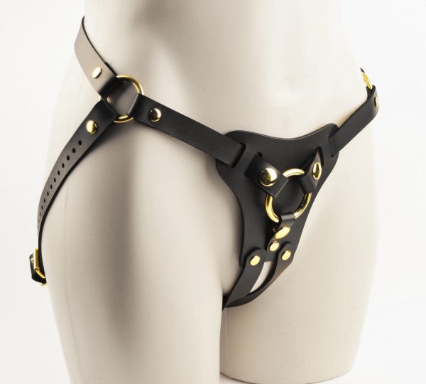 Black And Gold Premium Strapon Harness