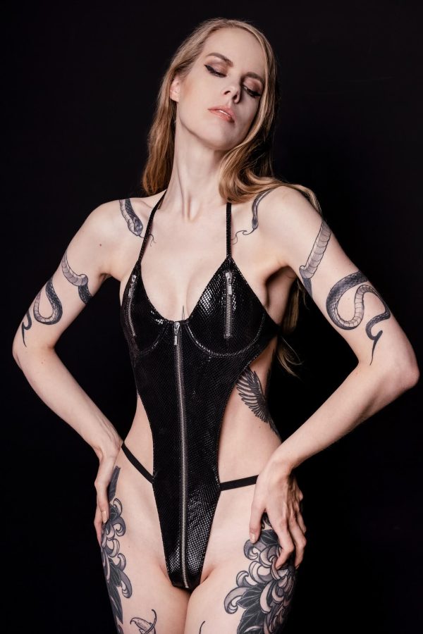 Serpens VXN Snake Emboss Leather Teddy
