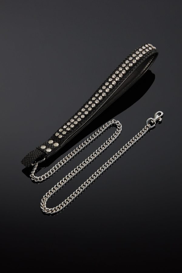 Serpens Snake Skin Embossed Gem Leash